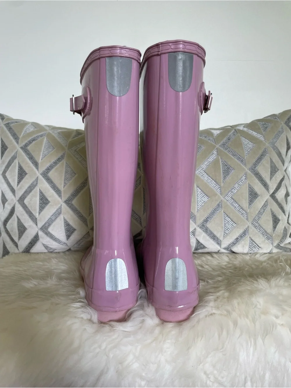 Hunter Kid’s Pink Gloss Knee-High Rain Boots